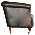 Poltrona Decorativa Para Sala De Estar Libéria Couro Preto Br