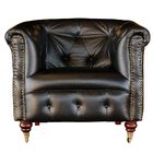 Poltrona Decorativa Para Sala De Estar Libéria Couro Preto Br