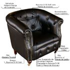 Poltrona Decorativa Para Sala De Estar Libéria Couro Preto Br