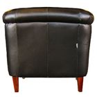 Poltrona Decorativa Para Sala De Estar Libéria Couro Preto Br