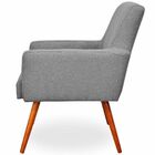 Poltrona Decorativa Para Sala De Estar Maria W01 Linho Cinza