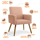 Poltrona Decorativa Para Sala De Estar Maria W01 Pés Palito L