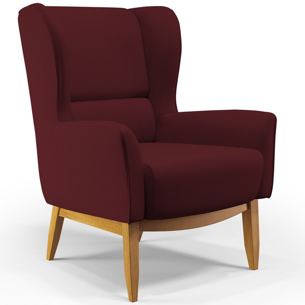 Poltrona Decorativa Para Sala De Estar Milena D02 Base De Mad