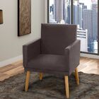 Poltrona Decorativa Para Sala De Estar Nina Suede Marrom