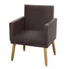 Poltrona Decorativa Para Sala De Estar Nina Suede Marrom