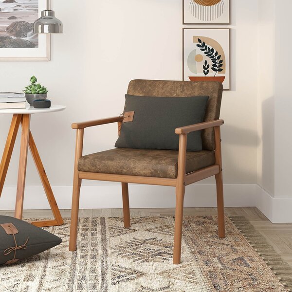 Poltrona Decorativa Para Sala De Estar Nobuck 521 Up Marrom