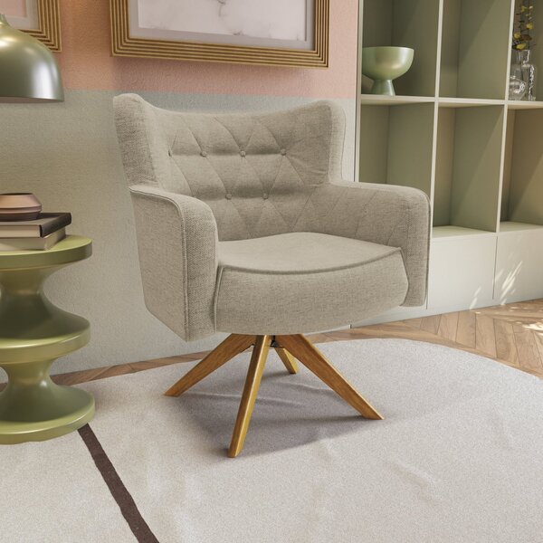 Poltrona Decorativa Para Sala De Estar Olga Titânio