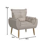 Poltrona Decorativa Para Sala De Estar Opala Luxo Suede Bege