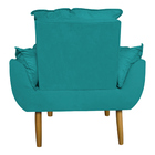 Poltrona Decorativa Para Sala De Estar Opala Suede Azul Turqu