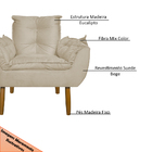 Poltrona Decorativa Para Sala De Estar Opala Suede Bege - Mon