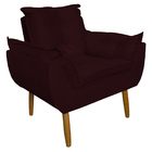 Poltrona Decorativa Para Sala De Estar Opala Suede Bordô - Mo