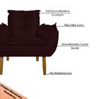 Poltrona Decorativa Para Sala De Estar Opala Suede Bordô - Mo