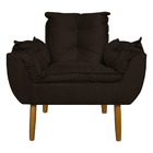Poltrona Decorativa Para Sala De Estar Opala Suede Marrom - M