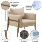 Poltrona Decorativa Para Sala De Estar Orion Linho Bege