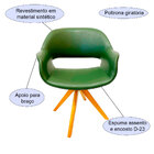 Poltrona Decorativa Para Sala De Estar Ou Jantar Eduarda Cor