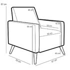 Poltrona Decorativa Para Sala De Estar Pés Palito Liz P02 Sue