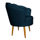 Poltrona Decorativa Para Sala De Estar Petala Suede Azul Mari