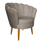 Poltrona Decorativa Para Sala De Estar Petala Suede Cappuccin