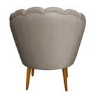 Poltrona Decorativa Para Sala De Estar Petala Suede Cappuccin