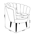 Poltrona Decorativa Para Sala De Estar Petala Suede Cappuccin