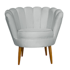 Poltrona Decorativa Para Sala De Estar Petala Suede Cinza - M