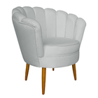 Poltrona Decorativa Para Sala De Estar Petala Suede Cinza - M