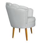 Poltrona Decorativa Para Sala De Estar Petala Suede Cinza - M