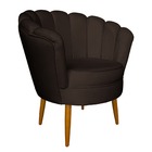 Poltrona Decorativa Para Sala De Estar Petala Suede Marrom -