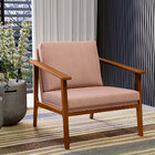 Poltrona Decorativa Para Sala De Estar Petra B04 Linho Rosê -