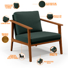 Poltrona Decorativa Para Sala De Estar Petra B04 Linho Verde