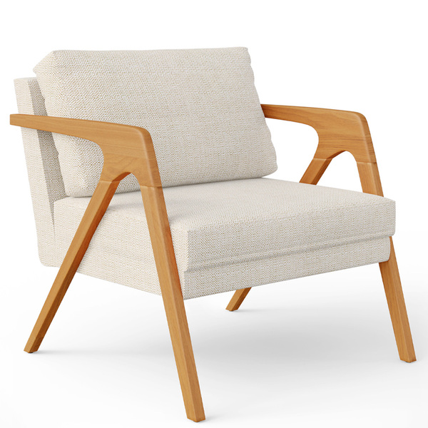 Poltrona Decorativa Para Sala De Estar Pietra Estrutura De Ma