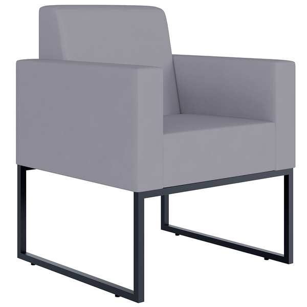 Poltrona Decorativa Para Sala De Estar Recepção Base Fixa De