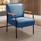 Poltrona Decorativa Para Sala De Estar, Recepção Jade Azul