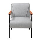 Poltrona Decorativa Para Sala De Estar, Recepção Jade Cinza