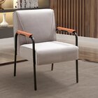 Poltrona Decorativa Para Sala De Estar, Recepção Jade Cinza C