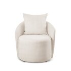 Poltrona Decorativa Para Sala De Estar Redonda Califórnia Nude