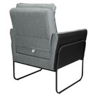 Poltrona Decorativa Para Sala De Estar Sevilha Cinza/preto