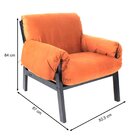 Poltrona Decorativa Para Sala De Estar Soft Preto/terracota