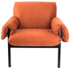 Poltrona Decorativa Para Sala De Estar Soft Preto/terracota