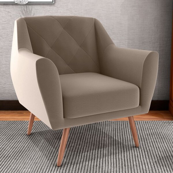 Poltrona Decorativa Para Sala De Estar Veneza Capuccino