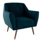 Poltrona Decorativa Para Sala De Estar Veneza Light Petróleo