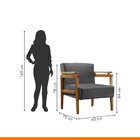 Poltrona Decorativa Para Sala De Estar Versalhes Grafite