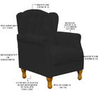 Poltrona Decorativa Para Sala De Estar Yara P02 Facto Preto -