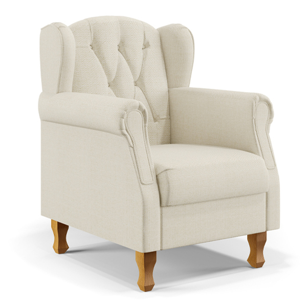 Poltrona Decorativa Para Sala De Estar Yara P02 Linho Champag