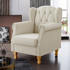 Poltrona Decorativa Para Sala De Estar Yara P02 Linho Champag