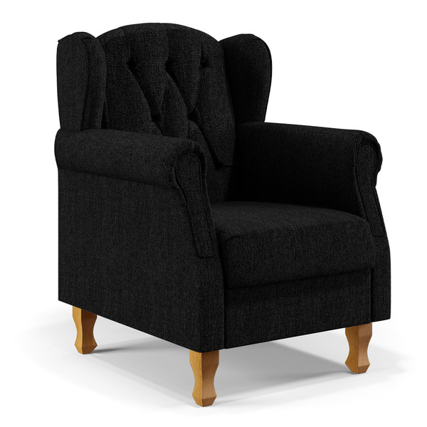 Poltrona Decorativa Para Sala De Estar Yara P02 Linho Chumbo