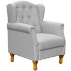 Poltrona Decorativa Para Sala De Estar Yara P02 Linho Cinza -