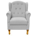 Poltrona Decorativa Para Sala De Estar Yara P02 Linho Cinza -