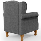 Poltrona Decorativa Para Sala De Estar Yara P02 Linho Cinza E