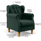 Poltrona Decorativa Para Sala De Estar Yara P02 Linho Verde M